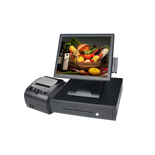 Cheap pos system pos all in one 15''resistive touch screen with waterproof 80mm thermal printer Cheap pos system pos all in one 15''resistive touch screen with waterproof 80mm thermal printer
