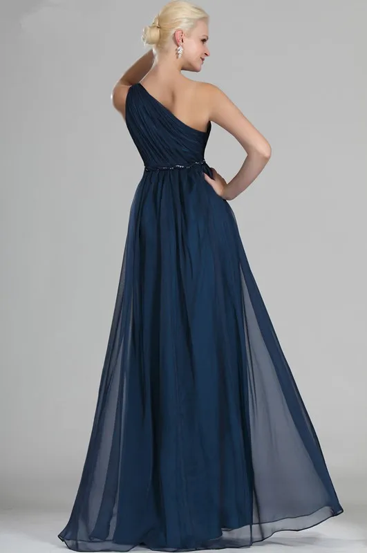 Free-Shipping-Gorgeous-One-Shoulder-Strap-Ruched-Bust-Navy-Blue-Chiffon-Evening-Dress (1)