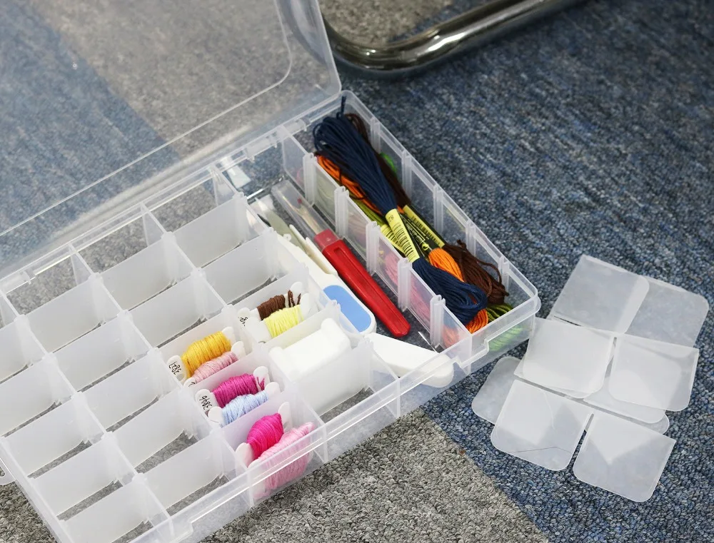 36 сеток пластиковая вышивка нитью крестиком Органайзер коробка для хранения нитей бобины для хранения держатель швейные инструменты