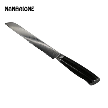 

NANHAIONE Bread Knives 8 Inch High Quality 67 layers Damascus Steel Segmentation Bread Knife Micarta Handle CL018