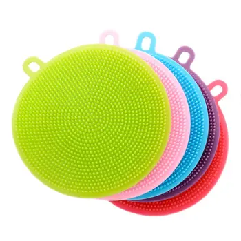 

Multifunction Silicone Dish Bowl Cleaning Brush Silicone Scouring Pad silicone dish sponge Kitchen Pot Cleaner Washing Tool