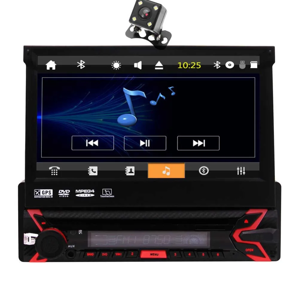 

Car Audio Stereo 7 Inch Capacitive Touch Screen DVD Player Universal In Dash GPS Navigation Head Unit Detachable Front Panel