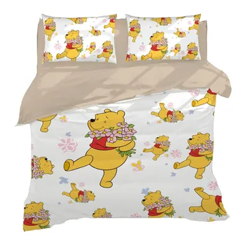 

Winnie the Pooh bedding set twin size quilt duvet covers for kids bedroom decora boys double bed single queen coverlets 3 pcs