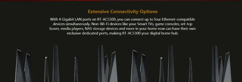 ASUS RT-AC5300 5334 Мбит/с беспроводной маршрутизатор AC5300 игровой маршрутизатор трехдиапазонный MU-MIMO гигабитный Wi-Fi ретранслятор маршрутизатор