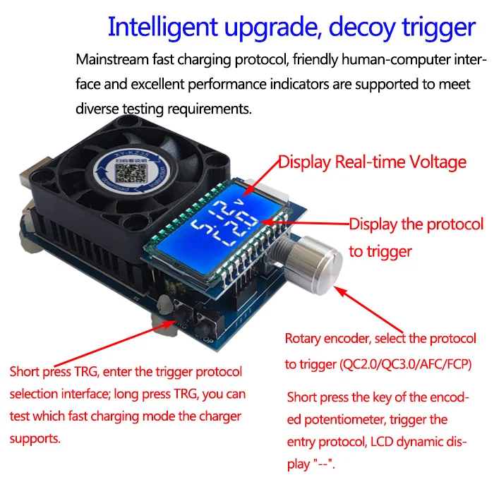 KZ35 электронная нагрузка постоянного тока usb type C QC2.0/3,0 AFC FCP триггеры батарея тестовый измеритель емкости разряда