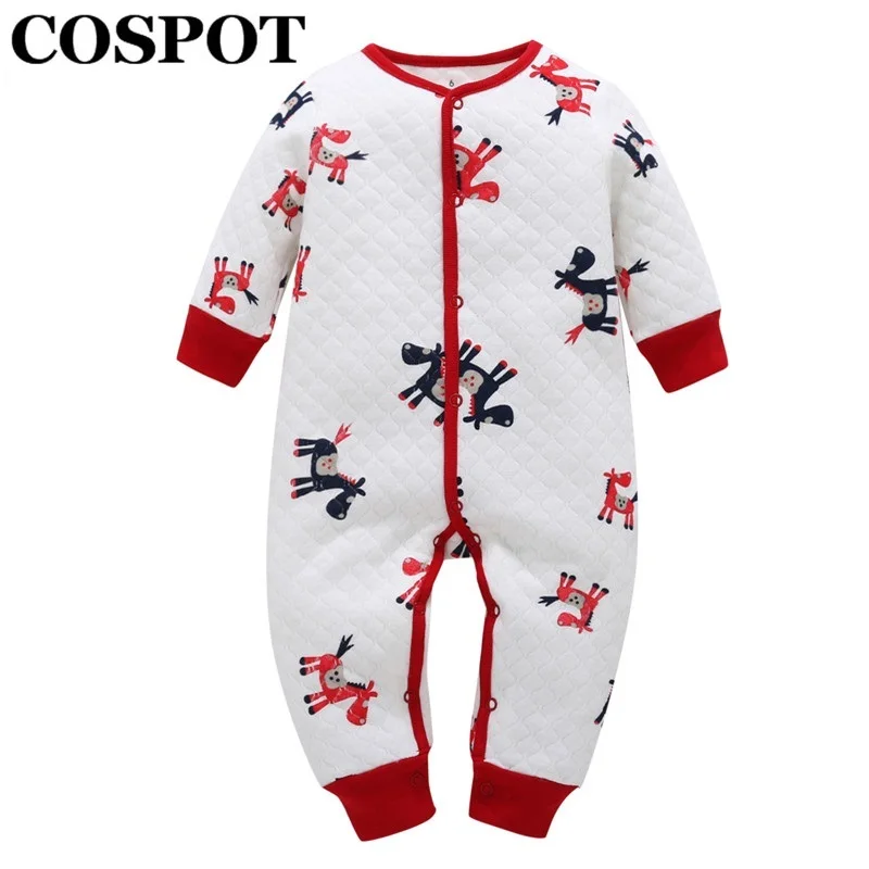 COSPOT 2018 New Newborn Jumpsuit Cartoon Spring Winter Thicken Warm Romper Baby Boys Girls Pajamas Bebes Clothing Body Suit 35E