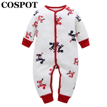 

COSPOT 2019 New Newborn Jumpsuit Cartoon Spring Winter Thicken Warm Romper Baby Boys Girls Pajamas Bebes Clothing Body Suit 35