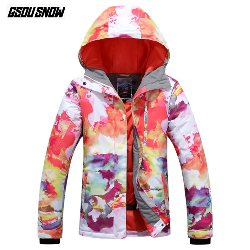 

GSOU SNOW Brand Ladies Ski Jackets Snowboarding Jackets Women Waterproof Snow Coats Winter Outdoor Sport Cheap Female Clothes