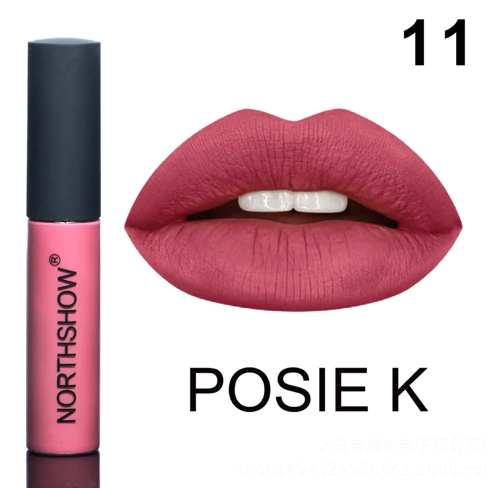 1 Pcs Matte Lipstick Waterproof Nude Velvet Liquid Lipstick Smooth High Pigmented Lip Glaze JIU55 - Цвет: 11