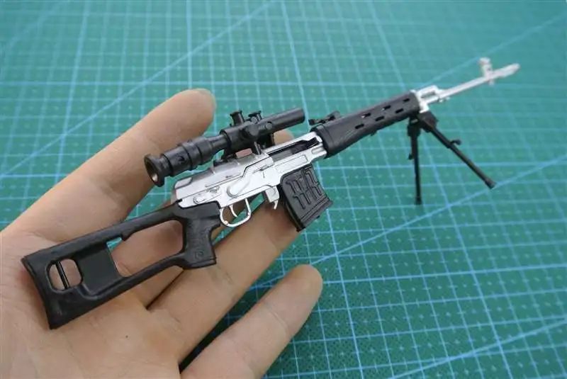 1:6 SVD снайперская винтовка 1:6 пистолет Модель с черным покрытием пластиковая военная модель аксессуары для 1" экшен-фигурки дисплей и коллекция