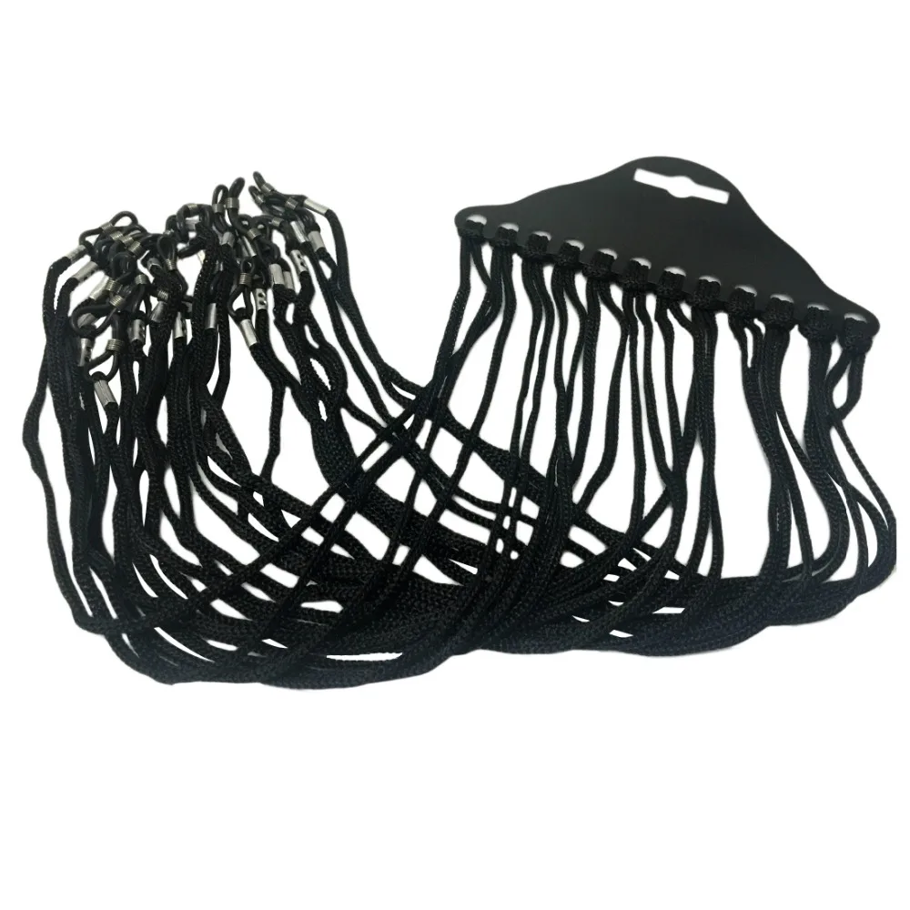 Practical 12 Pcs Glasses String Black Nylon Cord Eyeglass Holder