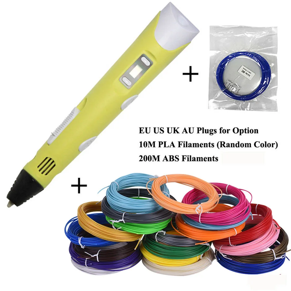 

3D Pen 3D Printing Pen 3D Print Pen Adjustable Speed & Temperature LED Display ABS Pen Holder 1 Roll 10m PLA Filament