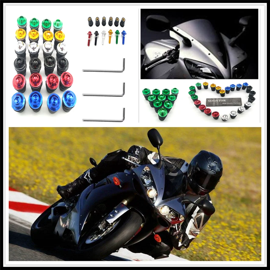 

10PCS red Motorcycle Screw Windscreen Windshield Bolt Screws for SUZUKI GS500E GS550M Kawasaki ZX1400 ZX14R ZZR1400