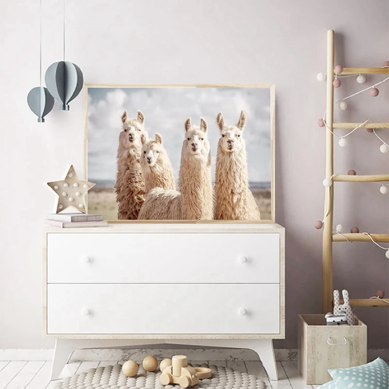 Alpaca Canvas Art Poster Home Decor
