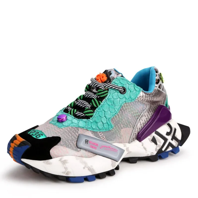 

Shoes woman summer new mesh breathable leather fashion Thick bottom sports shoes 2019 hot sale lightweight lace-up women's shoes