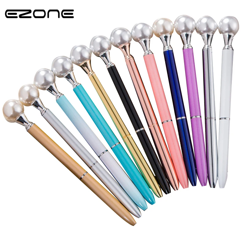 

EZONE Kawaii Ballpoint Pen Fashion Girl Pearl Metal Pen Material Escolar Bolis Escolares Novelty for Writing Stationery School