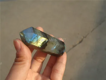 

70g Natural beautiful labradorite QUARTZ CRYSTAL WAND POINT HEALING LA1010
