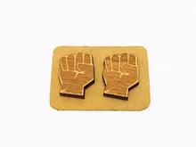 Hulk engraved earrings Marvel Comics stud Hulk’s fist wooden earring x 1 pair