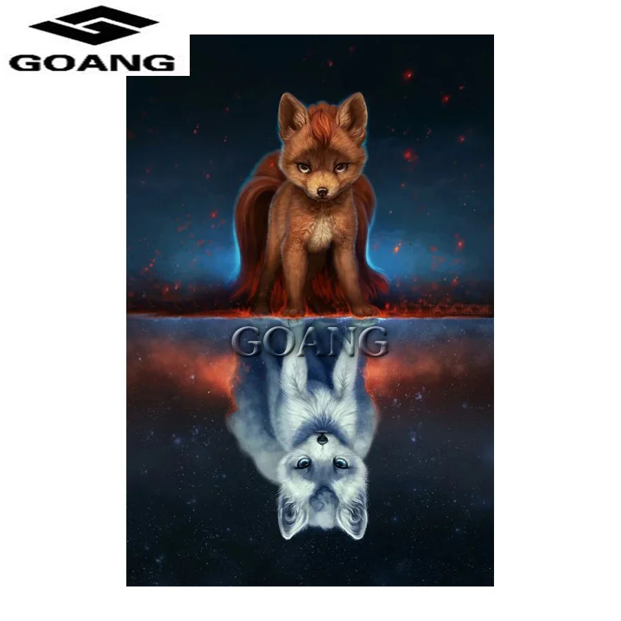 

Diamond Mosaic home decor 5d diy diamond painting cross stitch animal wolf and fox full square drill diamond embroidery