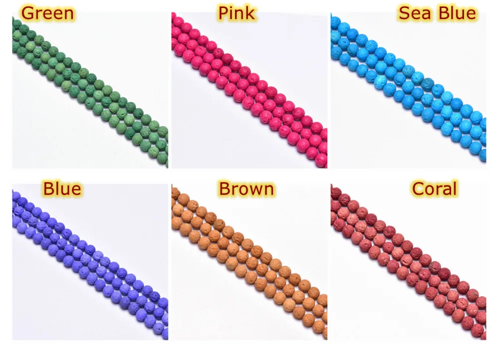 6mm Lava Beads