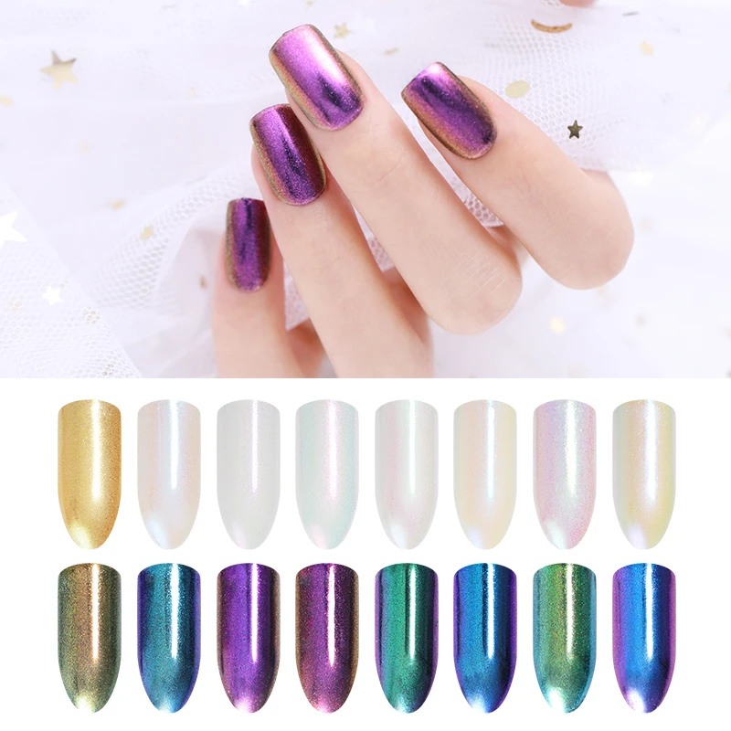 

1 Box Pearl Shell Auroras Nail Neon Chameleon Nail Glitter Mirror Nail Art Pigment Powder Nail Art Decoration DIY Design