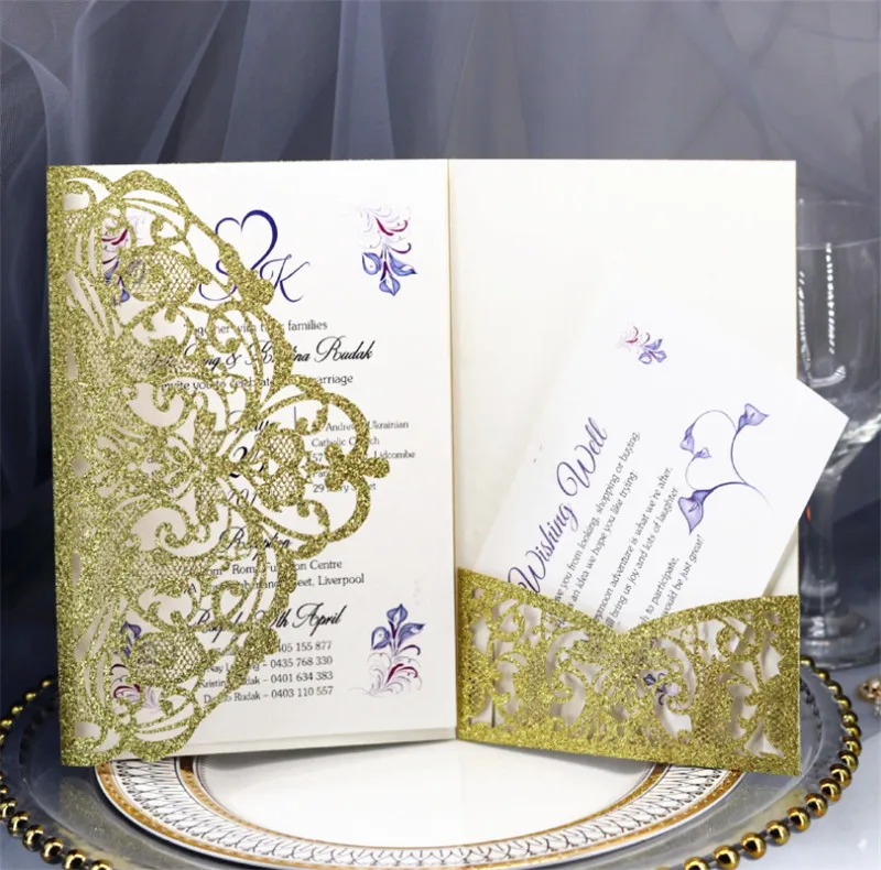 glitter-card-wedding-invitation-dark-gold-silver-with-rsvp-envelop-personalized-printing-50pcs