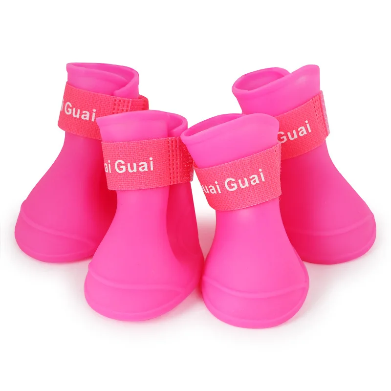 

New pet products, candy color, waterproof, anti-skid silicone, pet rain shoes, dog shoes