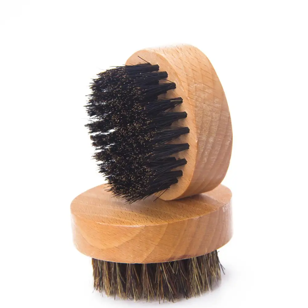 2pcs/set Round Brush Beard Mustache&Beard Beard Hair Cleaning Barber Salon Tools 100 Boar