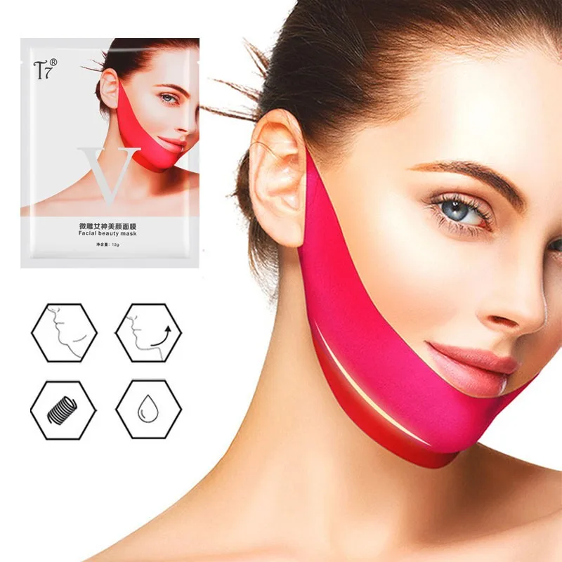 2019 V-shape маска для лица лифтинг, укрепление кожи создает v-образную форму лица увлажняющая для похудения подбородочная маска