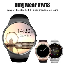 KingWear KW18 1,3 дюйма Bluetooth Smart часы телефон MTK2502 Smartwatch монитор сердечного ритма шагомер для apple IOS huawei Android