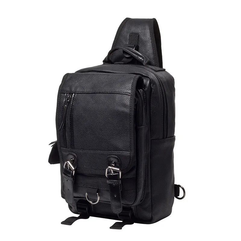 Дизайнерская мужская нагрудная сумка из искусственной кожи, винтажная мужская сумка через плечо, простая повседневная сумка через плечо, сумки для путешествий