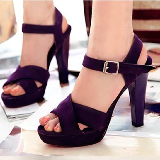 ultra thick heel high heels sandals plus size 40 43 44 45 navy blue purple ultra thick heel high heels sandals plus size 40 43 44 45 navy blue purple