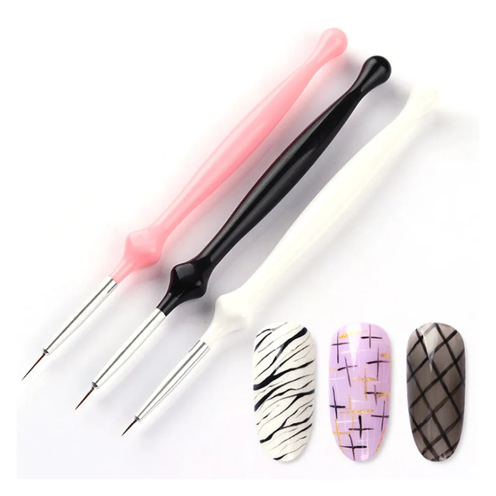 

3 Pcs Nail Liner Brush Set 7mm 9mm 11mm Gourd Handle Drawing Painting UV Gel Acrylic Pen Manicure Nail Art Tool