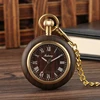 Creative Wood Watch Men Pocket Watches Retro Walnut Wood Case Standard Round Dial Jewelry Quartz Clock Hours Art Collectibles ► Photo 3/6