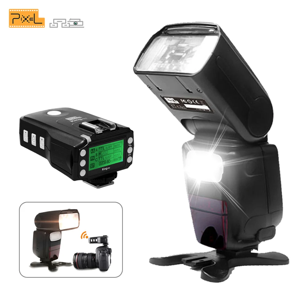 

Pixel X900C Pro 2.4G Wireless Control Lithium Battery TTL Flash Speedlite with King Pro Flash Trigger Transceiver for Canon DSLR