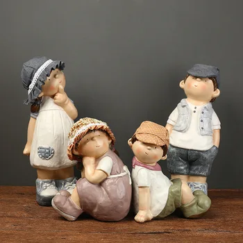 

Idyllic drab hat painted boys and girls garden lawn children's room decorations