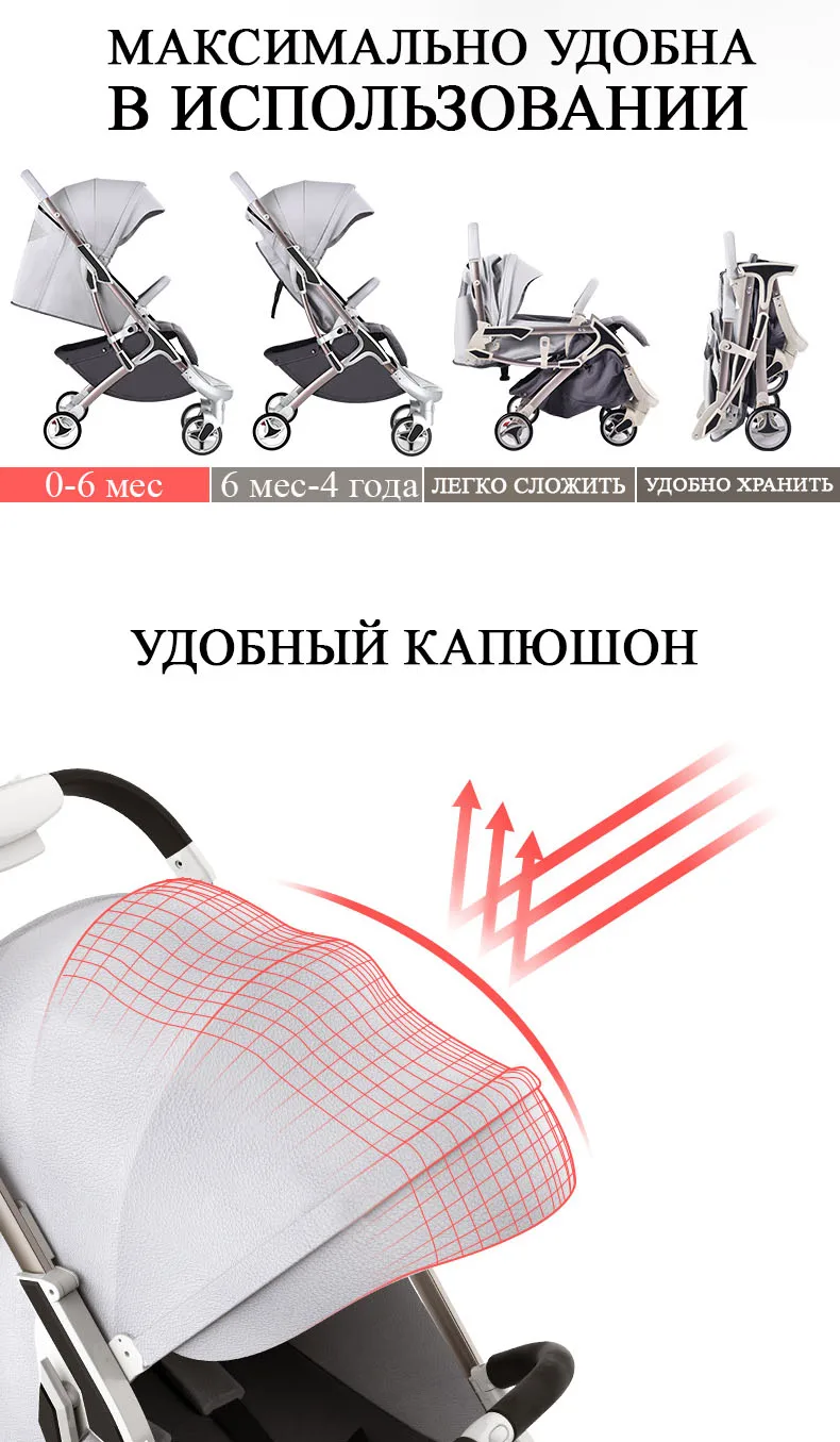 Горячая Mom-M19 коляска прогулочная может сидеть или сложить детская прогулочная коляска может взять самолет Россия Новинка