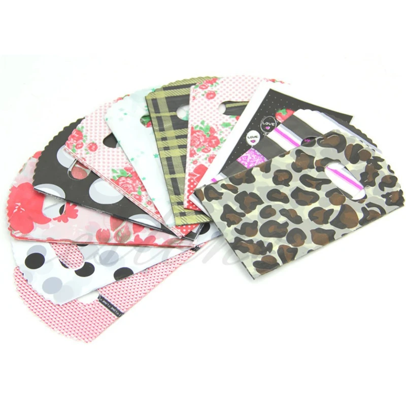 

50pcs Pretty Mixed Pattern Plastic Gift Shopping Candy Bag Cookie&Candy Bag For Biscuits Snack Baking Packaging Bags & Pouches