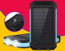 Waterproof Solar Charger Outdoor Solar Power Bank Battery Charger 20000mah with Compass and LED Flashlight