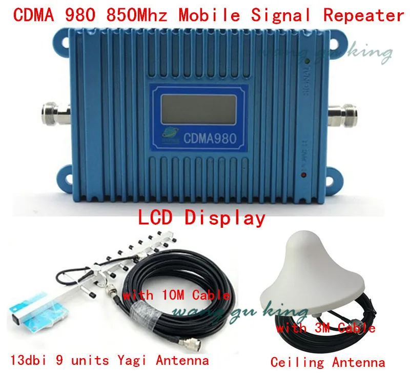 

13 dbi 9 Unit YAGI CDMA980 LCD display CDMA 850Mhz Mobile Phone Signal Booster Cell Phone Signal Repeater Signal Amplifier 1 Set