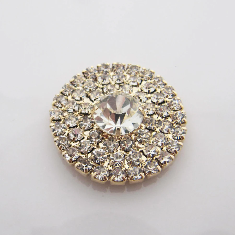 Бесплатная доставка Оптовая продажа 60 шт./лот 28 мм Rhinestone Flatback Кнопка для волос