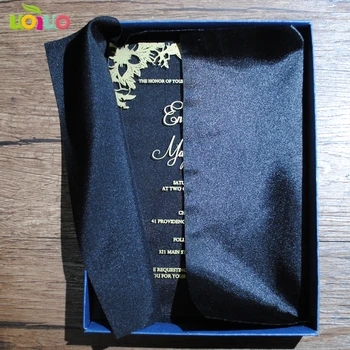 

10pcs newest hot sell laser cut wedding invitation card with blank wedding box