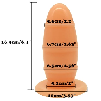 Rugby Anal Plug Round Head Insert 16.3cm Big Dildo Comfortable Masturbation Rod Adult Massage Fetish Sex Toys For Women G-Spot 2