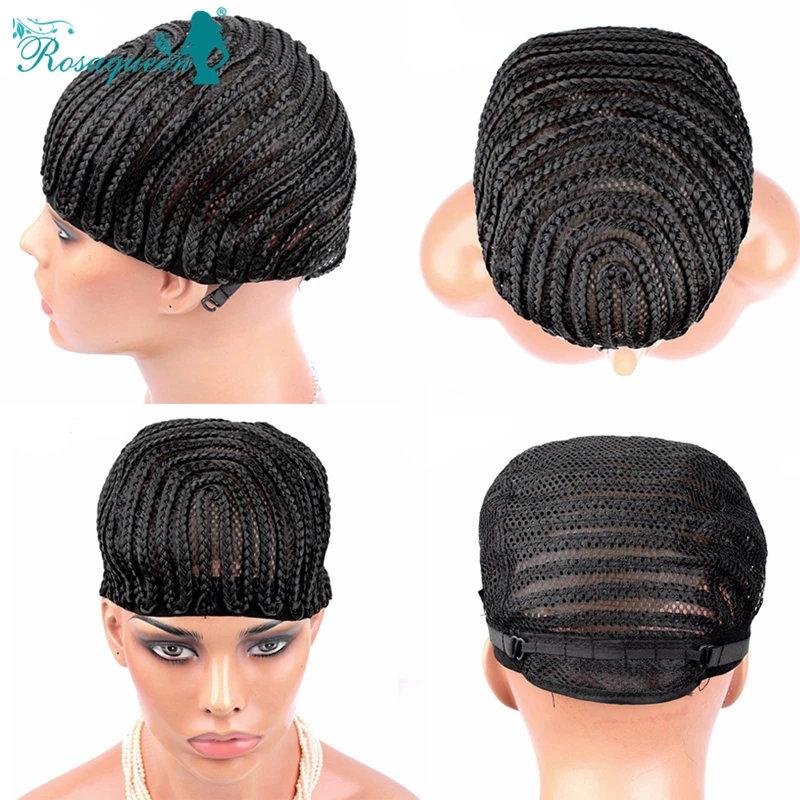 Cornrow Wig Caps For Making Wigs Braided Cap For Weave Crotchet Black