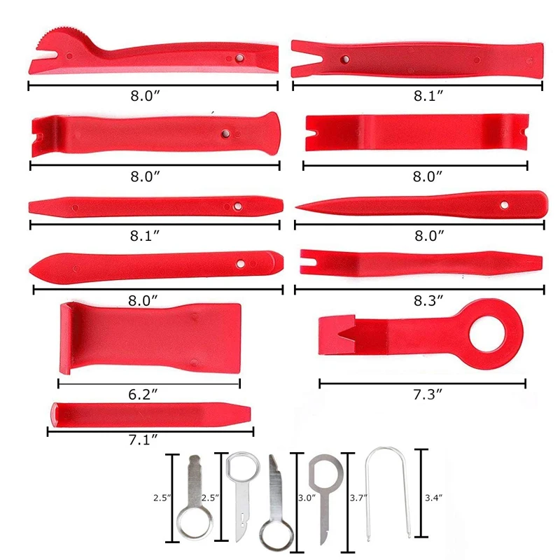 19 шт. портативная Автомобильная Дверная панель внутренняя отделка инструмент для удаления аудио Радио Установка для удаления сильный POM Нейлон Pry НАБОР ИНСТРУМЕНТОВ