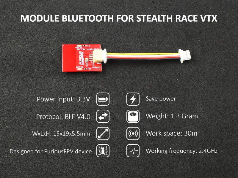 FuriousFPV модуль bluetooth Для стелс VTX RACE регулируется с помощью iOS и Android приложение для беспилотная камера д/у Трансмиссия FPV часть