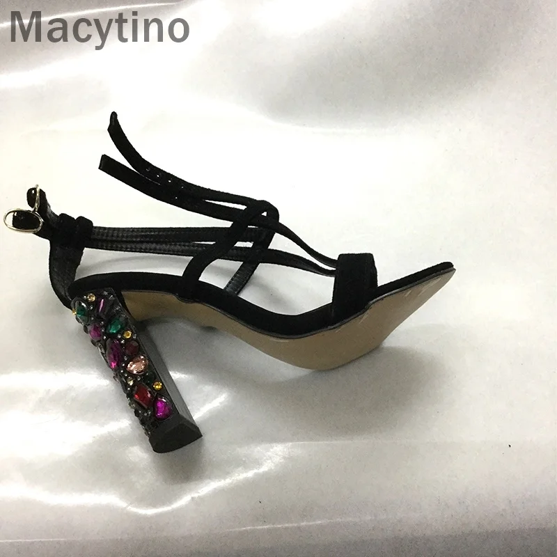 Strass De Carré Cm Mariage À Talons Macytino Noir 10 Super Ciel Sandales Lady Pompes bleu pu Talon Femmes Hauts Chaussures Bn6Xwpq