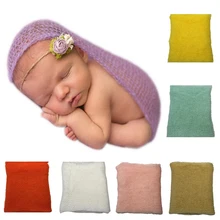 Модные вязаные вязаный крючком фотографии одеяло 6 цветов задний фон для фотографирования новорожденных реквизит доступны