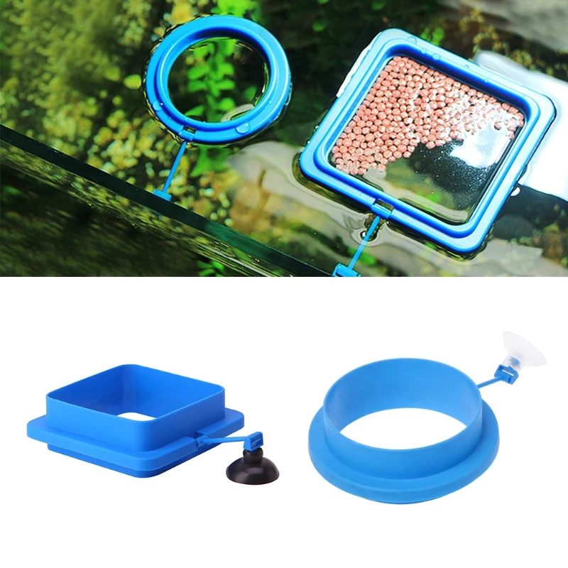 Aquarium Fish Tank Square Circle Ring Feeder Feeding Station Float