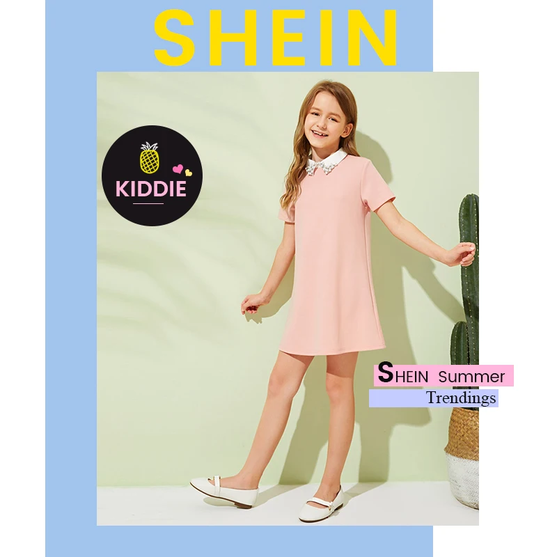 SHEIN Kiddie/красное однотонное расклешенное платье с оборками, трапециевидной формы, с поясом, летнее праздничное платье, рукав-волан, с пуговицами на спине, платья-миди для девочек